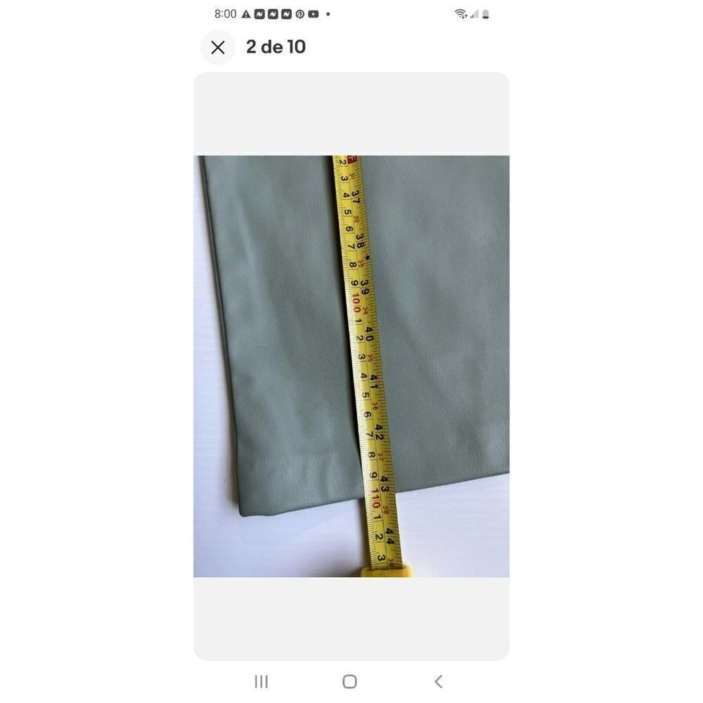 Set ZARA WOMAN FAUX LEATHER STRAIGHT LEG PANTS BLAZER SEA GREEN | 9640/023 XS - Picture 7 of 7